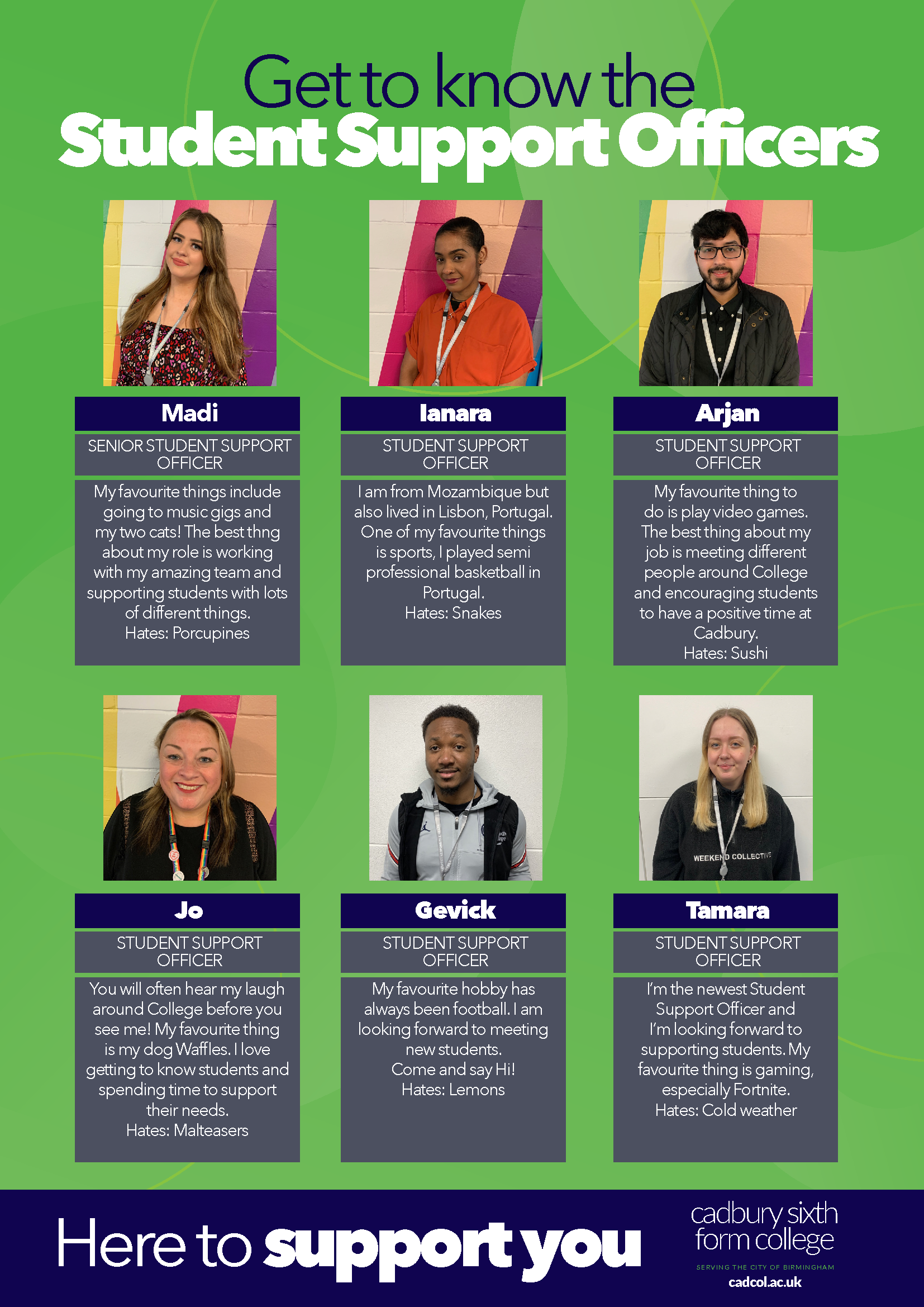 Meet our Student Support Officers